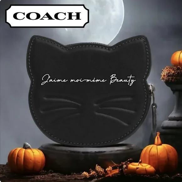 Coach Halloween Black Kitty Change Purse - Picture 6 of 9